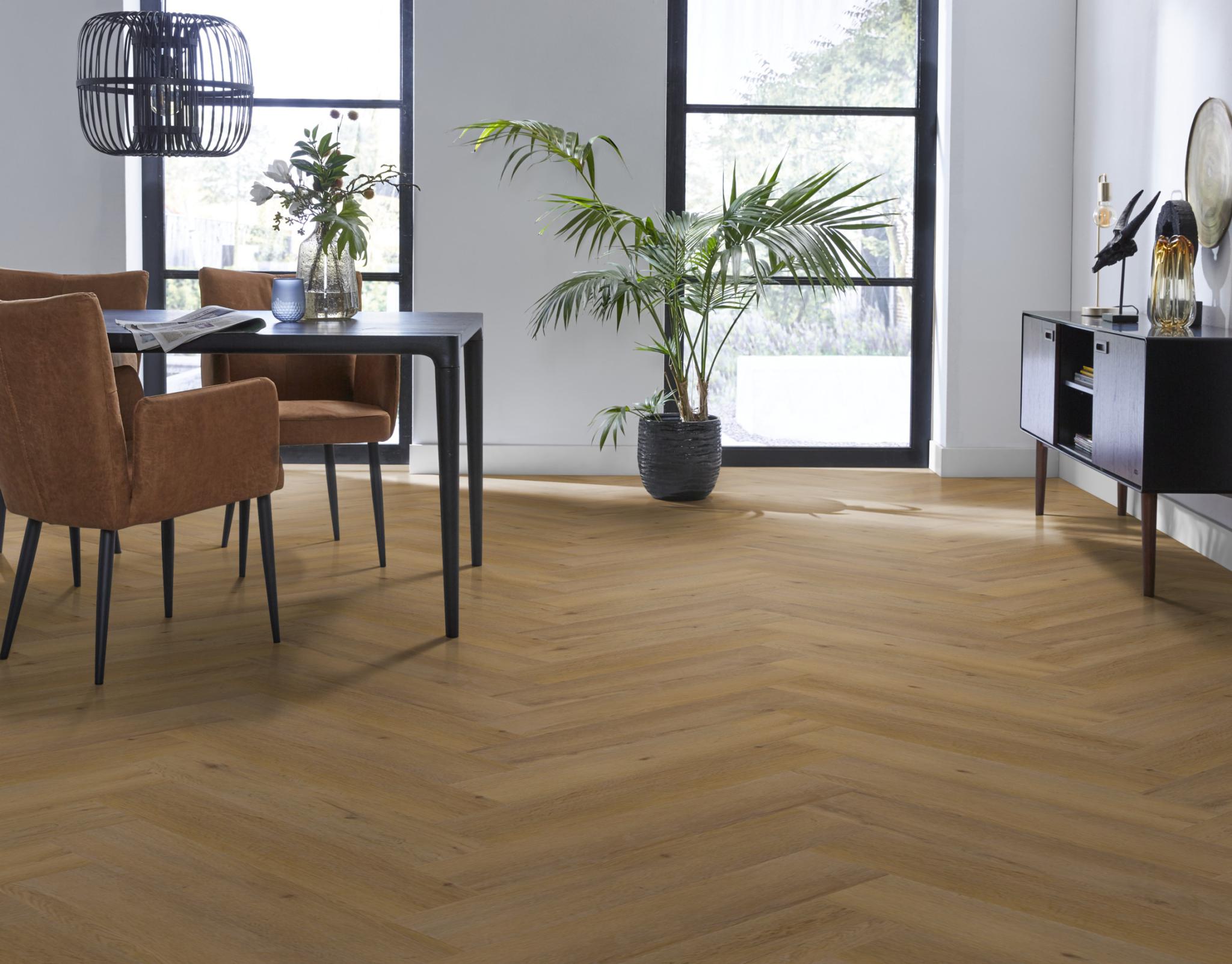 Ambiant Spigato Vivero Visgraat Dryback Dark Oak 1823 PVC vloer - Afbeelding 4